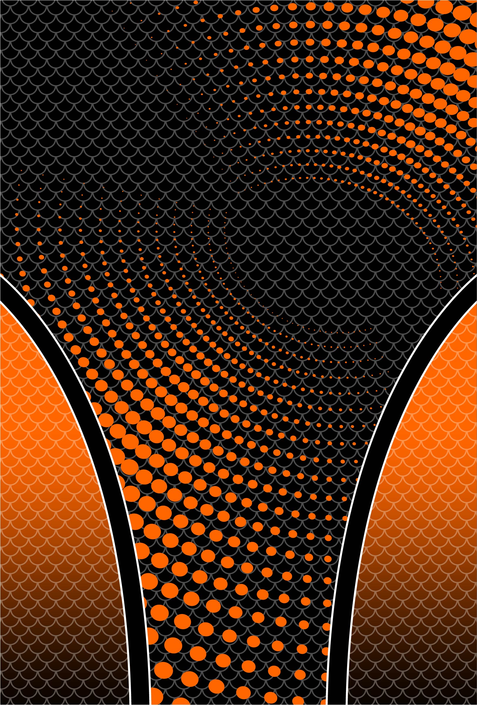 Black Orange Halftone Scale Pattern Jersey Design SK-06
